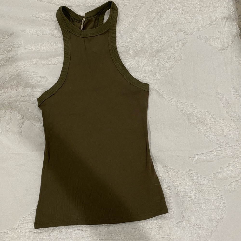 Free people green tank top size S